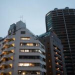 modern urban buildings view commercial space